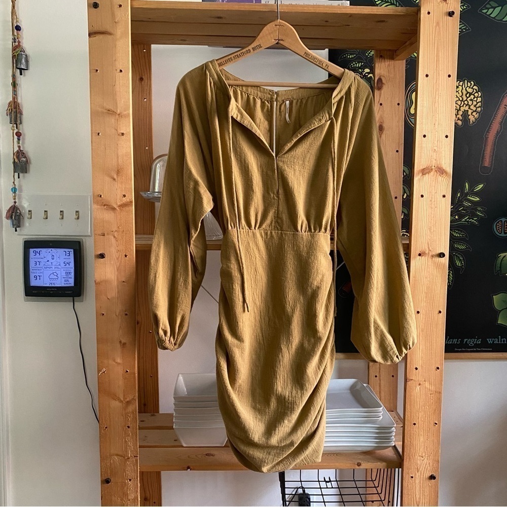 Free People Mustard Yellow The Only One Mini Dress XS - Picture 4 of 16